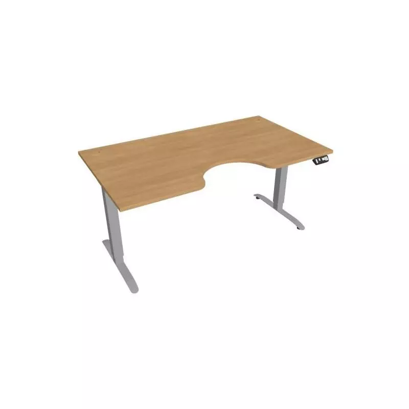 Pracovný stôl Motion Ergo, PO, 2S, 160x70,5-120,5x90 cm, dub/sivá Pracovný stôl Motion Ergo, PO, 2S, 160x70,5-120,5x90 cm, dub/sivá