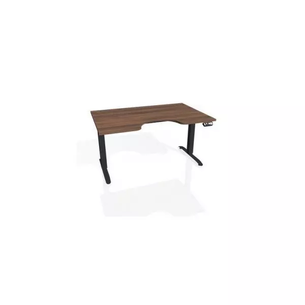 Pracovný stôl Motion Ergo, PO, 2S, 160x70,5-120,5x90 cm, orech/čierna