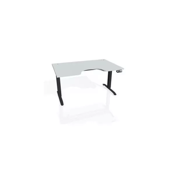 Pracovný stôl Motion Ergo, PO, 2S, 160x70,5-120,5x90 cm, sivá/čierna