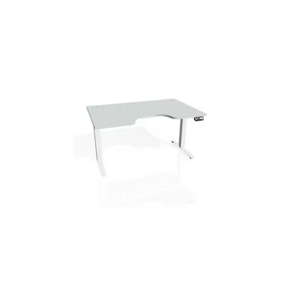 Pracovný stôl Motion Ergo, PO, 2S, 180x70,5-120,5x90 cm, sivá/biela