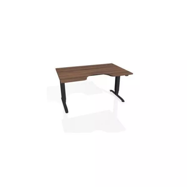 Pracovný stôl Motion Ergo, ZO, 3S, 180x61-128x90 cm, orech/čierna