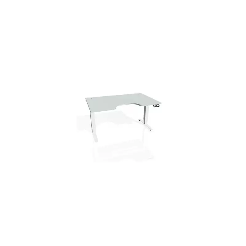 Pracovný stôl Motion Ergo, PO, 3S, 180x61-128x90 cm, sivá/biela Pracovný stôl Motion Ergo, PO, 3S, 180x61-128x90 cm, sivá/biela