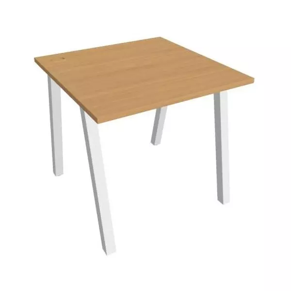 Pracovný stôl UNI A, 80x75,5x80 cm, buk/biela