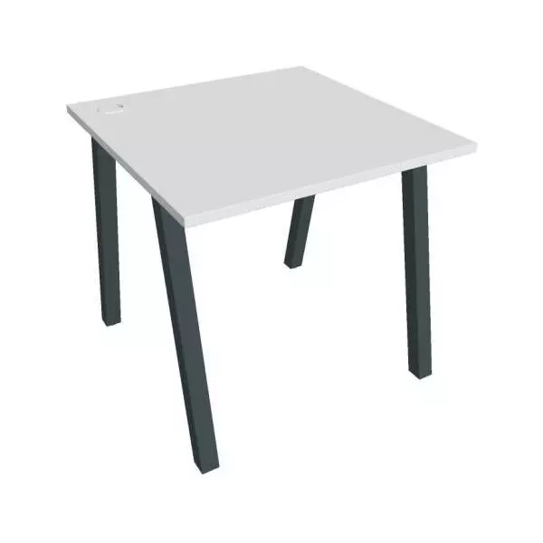 Pracovný stôl UNI A, 80x75,5x80 cm, biela/čierna