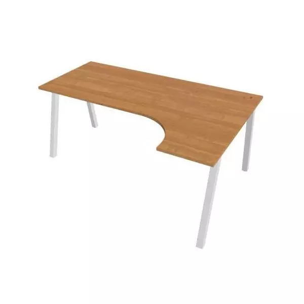 Pracovný stôl UNI A, ergo, ľavý, 180x75,5x120 cm, jelša/biela