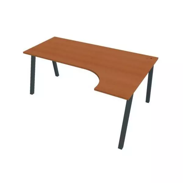 Pracovný stôl UNI A, ergo, ľavý, 180x75,5x120 cm, čerešňa/čierna