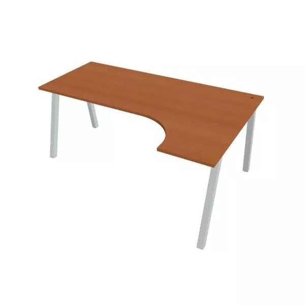Pracovný stôl UNI A, ergo, ľavý, 180x75,5x120 cm, čerešňa/sivá