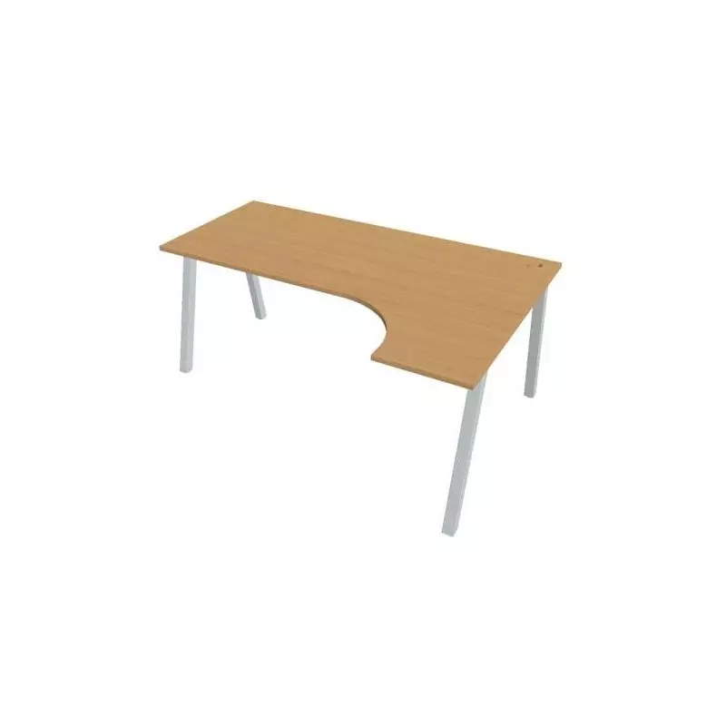 Pracovný stôl UNI A, ergo, ľavý, 180x75,5x120 cm, buk/sivá Pracovný stôl UNI A, ergo, ľavý, 180x75,5x120 cm, buk/sivá