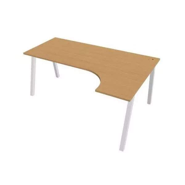 Pracovný stôl UNI A, ergo, ľavý, 180x75,5x120 cm, buk/biela