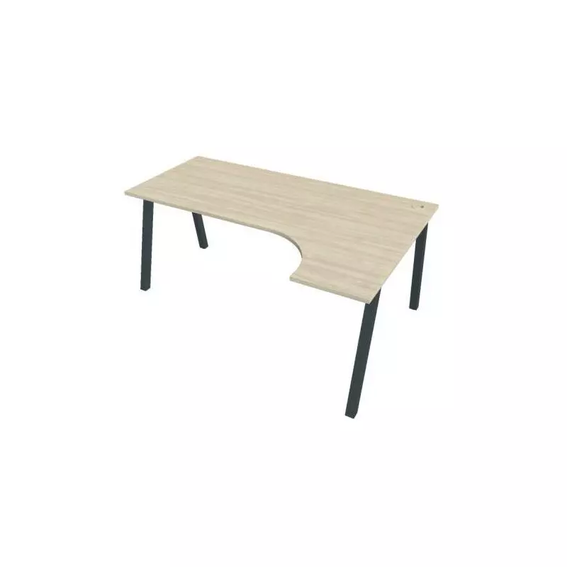 Pracovný stôl UNI A, ergo, ľavý, 180x75,5x120 cm, agát/čierna Pracovný stôl UNI A, ergo, ľavý, 180x75,5x120 cm, agát/čierna