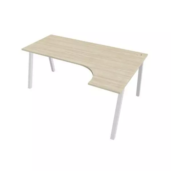 Pracovný stôl UNI A, ergo, ľavý, 180x75,5x120 cm, agát/biela