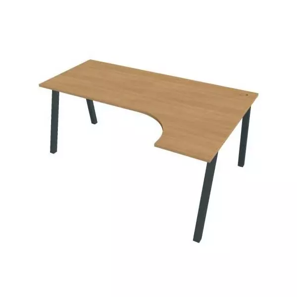 Pracovný stôl UNI A, ergo, ľavý, 180x75,5x120 cm, dub/čierna