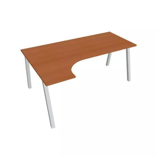 Pracovný stôl UNI A, ergo, pravý, 180x75,5x120 cm, čerešňa/sivá
