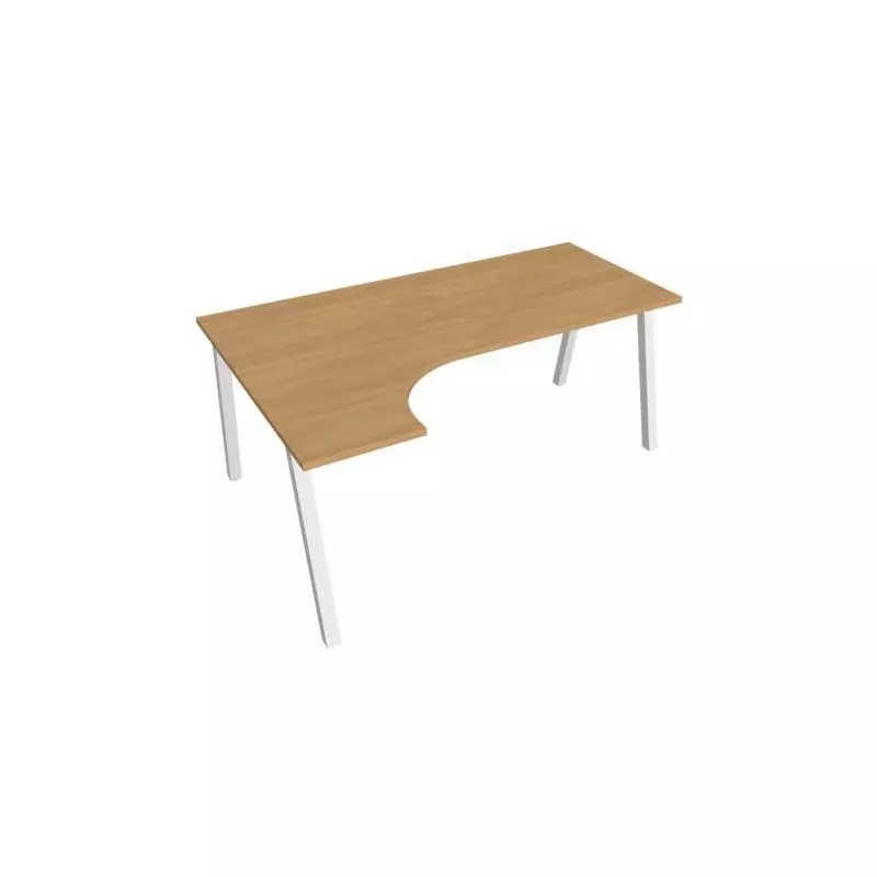 Pracovný stôl UNI A, ergo, pravý, 180x75,5x120 cm, dub/biela Pracovný stôl UNI A, ergo, pravý, 180x75,5x120 cm, dub/biela