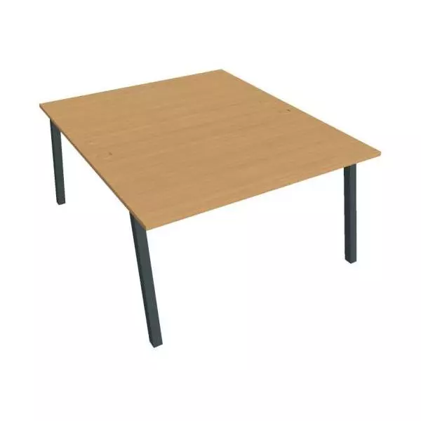 Pracovný stôl UNI A, 140x75,5x160 cm, buk/čierna