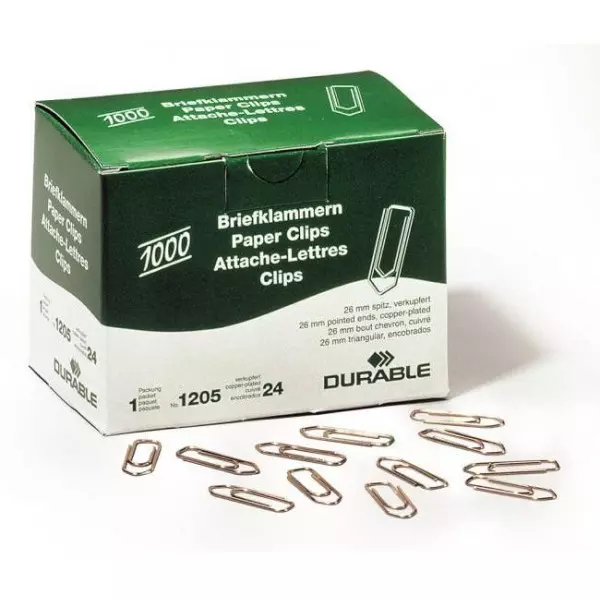 Spisové spony DURABLE 26mm medené 1000ks