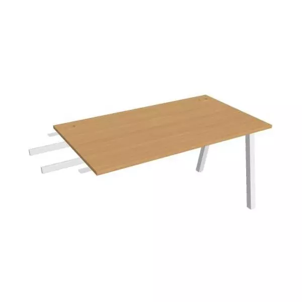 Pracovný stôl UNI A, kolmo reťaziaci, 140x75,5x80 cm, buk/biela