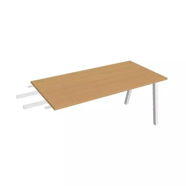 Pracovný stôl UNI A, kolmo reťaziaci, 160x75,5x80 cm, buk/biela