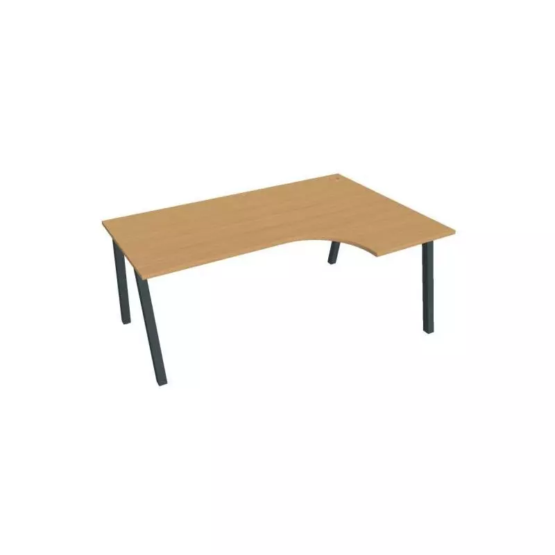 Pracovný stôl UNI A, ergo, ľavý, 180x75,5x120 cm, buk/čierna Pracovný stôl UNI A, ergo, ľavý, 180x75,5x120 cm, buk/čierna