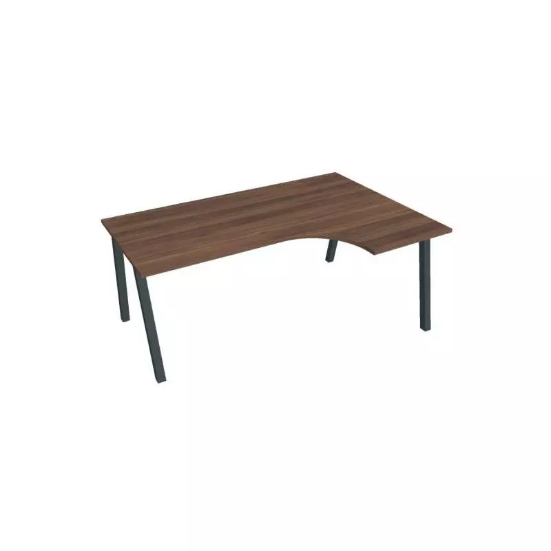 Pracovný stôl UNI A, ergo, ľavý, 180x75,5x120 cm, orech/čierna Pracovný stôl UNI A, ergo, ľavý, 180x75,5x120 cm, orech/čierna