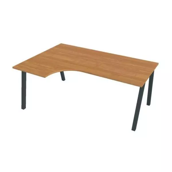 Pracovný stôl UNI A, ergo, pravý, 180x75,5x120 cm, jelša/čierna