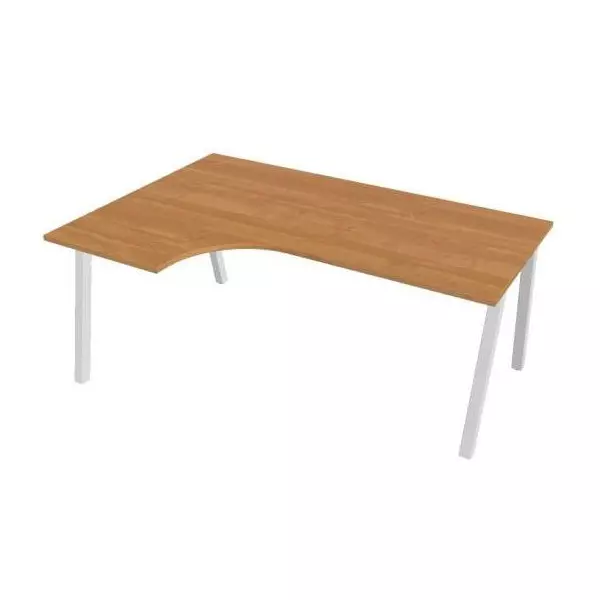 Pracovný stôl UNI A, ergo, pravý, 180x75,5x120 cm, jelša/biela
