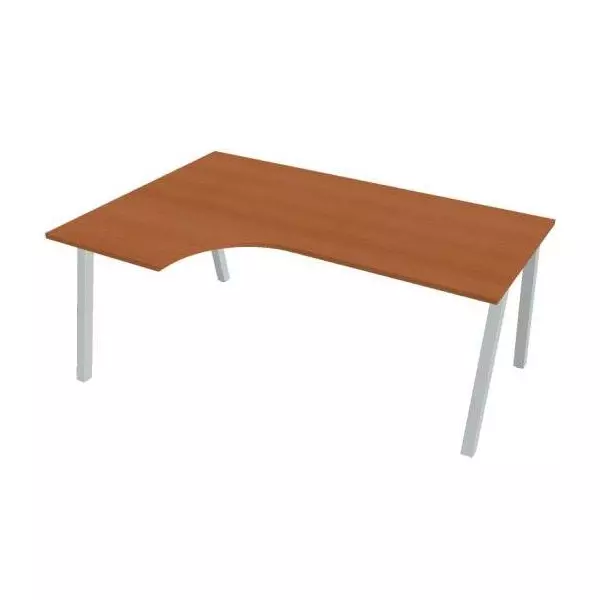 Pracovný stôl UNI A, ergo, pravý, 180x75,5x120 cm, čerešňa/sivá