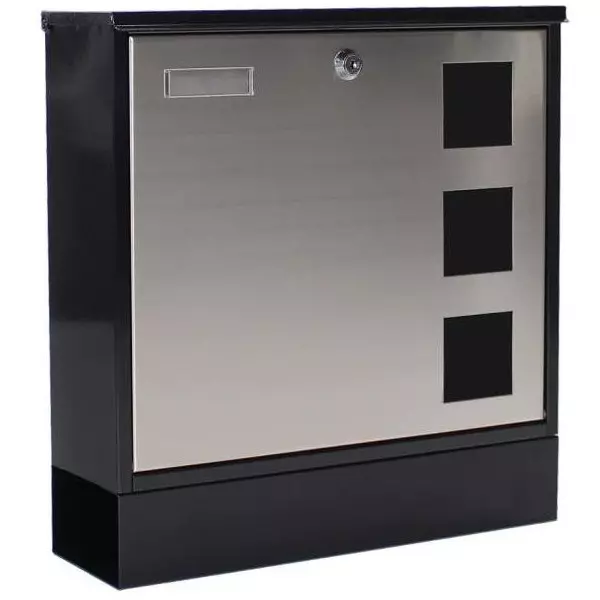 Poštová schránka Design Mailbox, nerez/čierna
