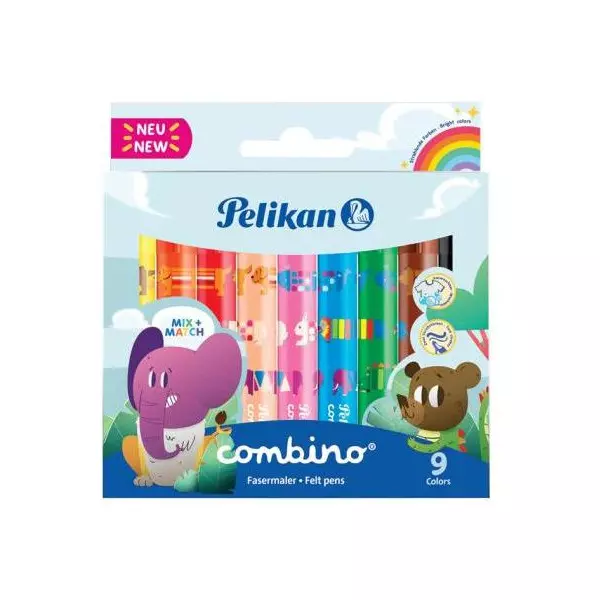 Sada popisovačov Pelikan Combino 411 9 farieb