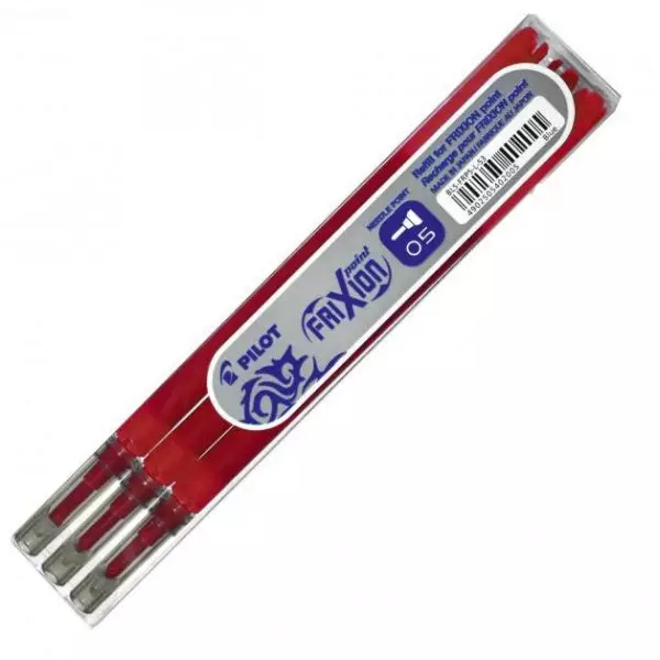 Náhradná náplň do gumovacieho rollera PILOT Frixion Point 0,5mm červená 3ks