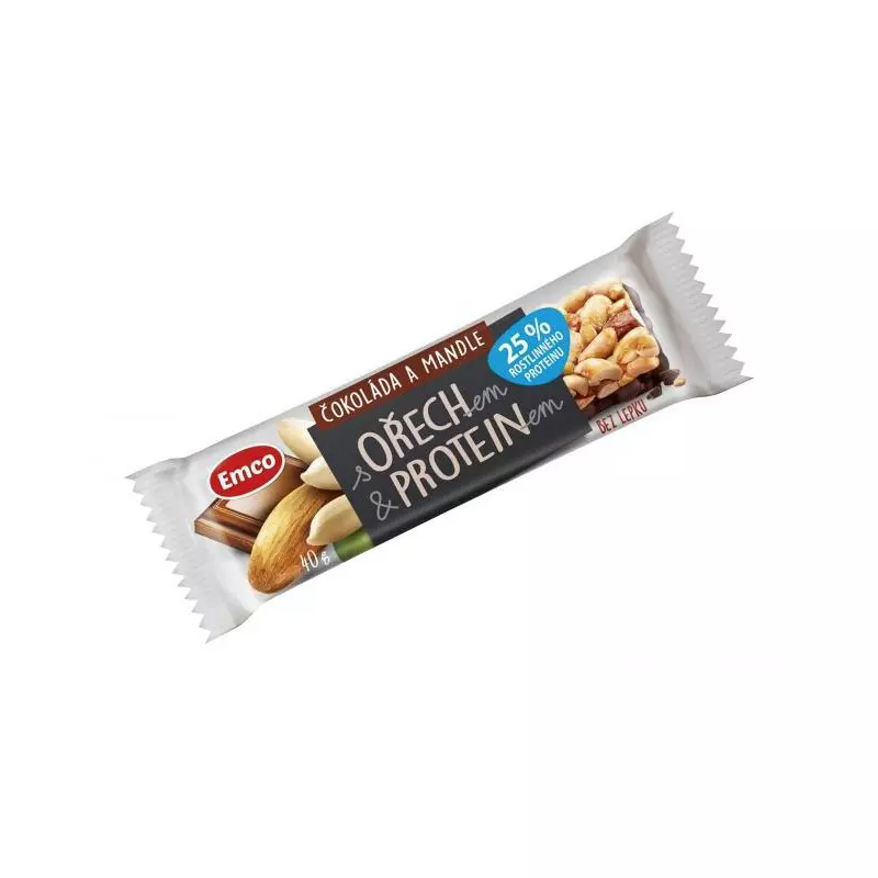 Tyčinka MYSLI s proteínom 40 g čokoláda a mandle Tyčinka MYSLI s proteínom 40 g čokoláda a mandle