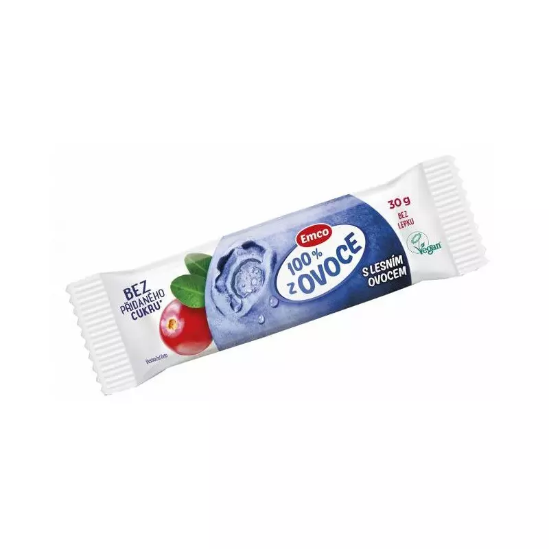 Tyčinka EMCO 100% z ovocia 30 g s lesným ovocím Tyčinka EMCO 100% z ovocia 30 g s lesným ovocím