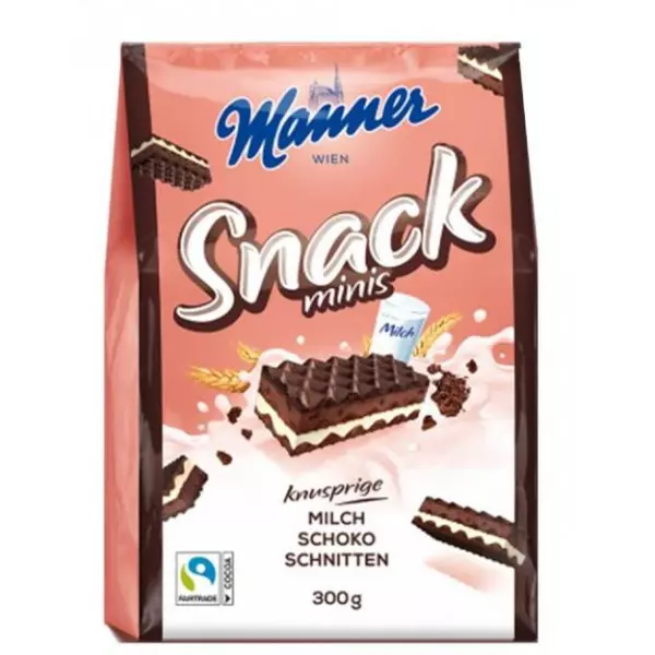 Oblátky Manner Snack Minis čokoládové 300 g