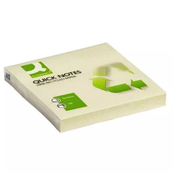 Bločky Q-CONNECT recyklované 76x76 žlté