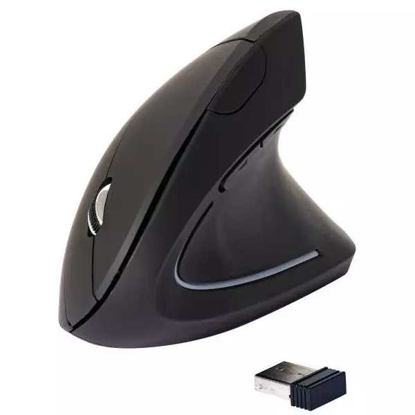 Bezdrôtová ergononická myš Q-CONNECT čierna