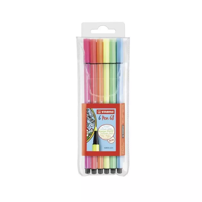 Sada STABILO Pen 68 neon 6 ks Púzdro Sada STABILO Pen 68 neon 6 ks Púzdro