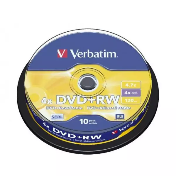 Verbatim DVD+RW 4x 4,7GB cake 10 ks