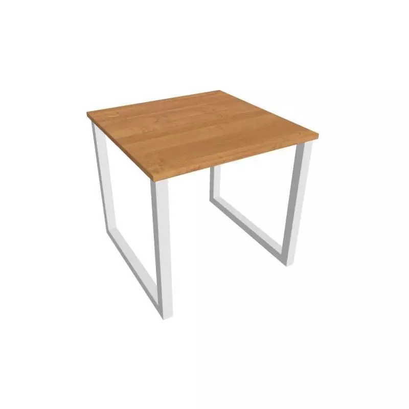 Pracovný stôl UNI O, 80x75,5x80 cm, jelša/biela Pracovný stôl UNI O, 80x75,5x80 cm, jelša/biela