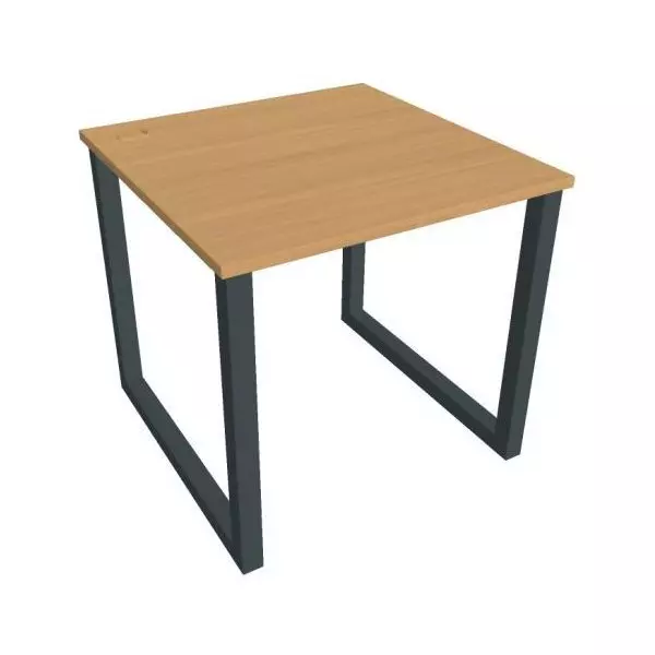 Pracovný stôl UNI O, 80x75,5x80 cm, buk/čierna
