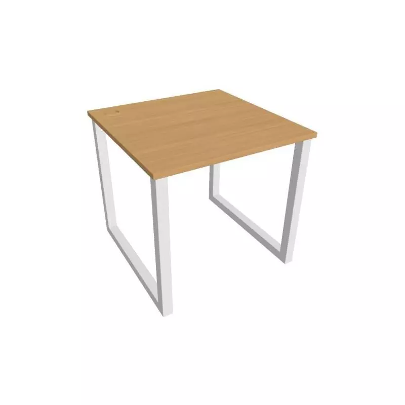 Pracovný stôl UNI O, 80x75,5x80 cm, buk/biela Pracovný stôl UNI O, 80x75,5x80 cm, buk/biela
