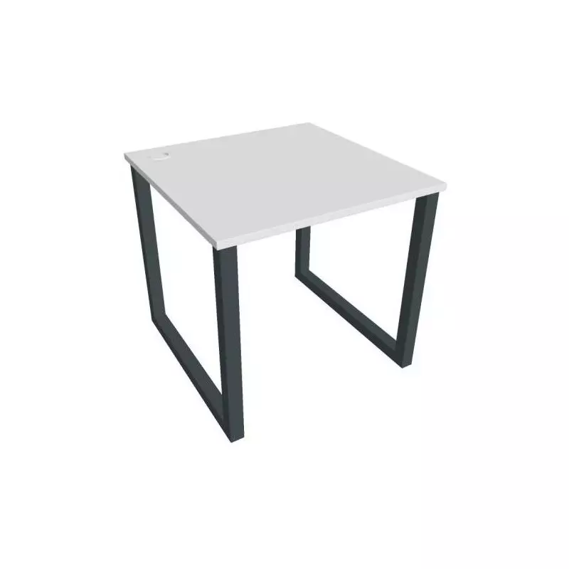 Pracovný stôl UNI O, 80x75,5x80 cm, biela/čierna Pracovný stôl UNI O, 80x75,5x80 cm, biela/čierna