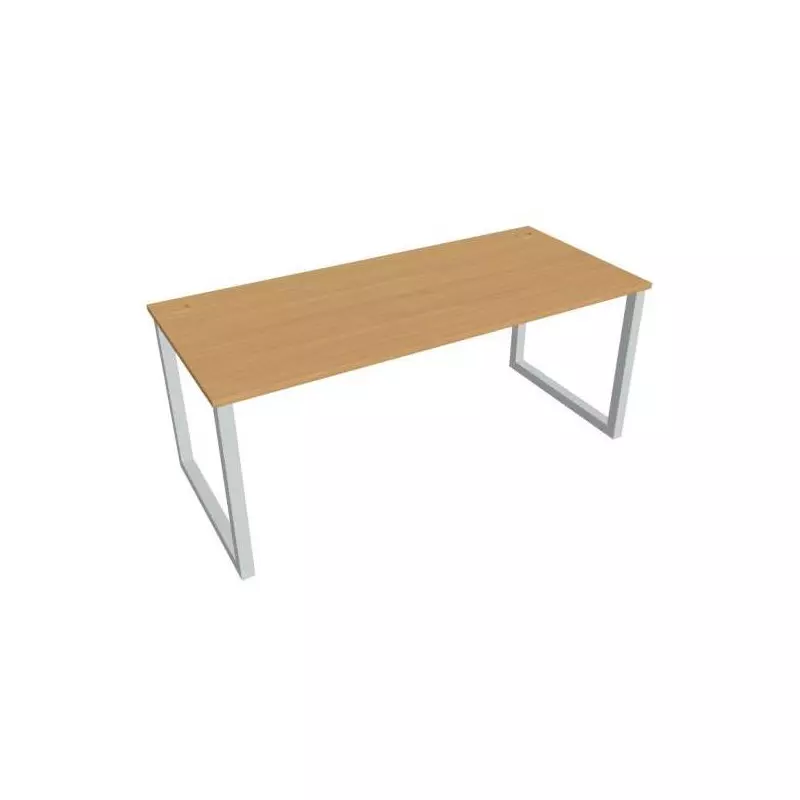 Pracovný stôl UNI O, 180x75,5x80 cm, buk/sivá Pracovný stôl UNI O, 180x75,5x80 cm, buk/sivá