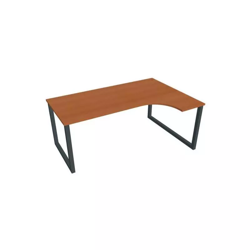 Pracovný stôl UNI O, ergo, ľavý, 180x75,5x120 cm, čerešňa/čierna Pracovný stôl UNI O, ergo, ľavý, 180x75,5x120 cm, čerešňa/čierna