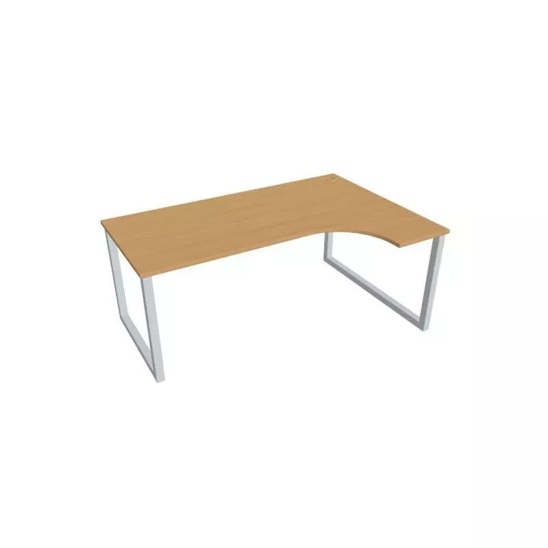 Pracovný stôl UNI O, ergo, ľavý, 180x75,5x120 cm, buk/sivá Pracovný stôl UNI O, ergo, ľavý, 180x75,5x120 cm, buk/sivá