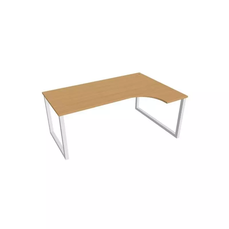 Pracovný stôl UNI O, ergo, ľavý, 180x75,5x120 cm, buk/biela Pracovný stôl UNI O, ergo, ľavý, 180x75,5x120 cm, buk/biela