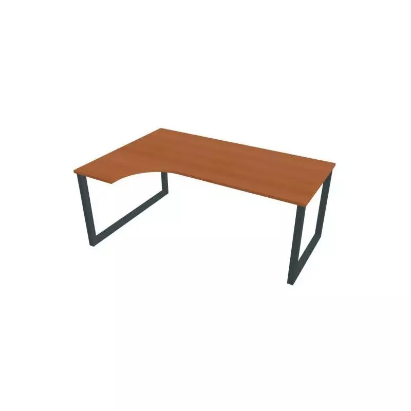 Pracovný stôl UNI O, ergo, pravý, 180x75,5x120 cm, čerešňa/čierna Pracovný stôl UNI O, ergo, pravý, 180x75,5x120 cm, čerešňa/čierna