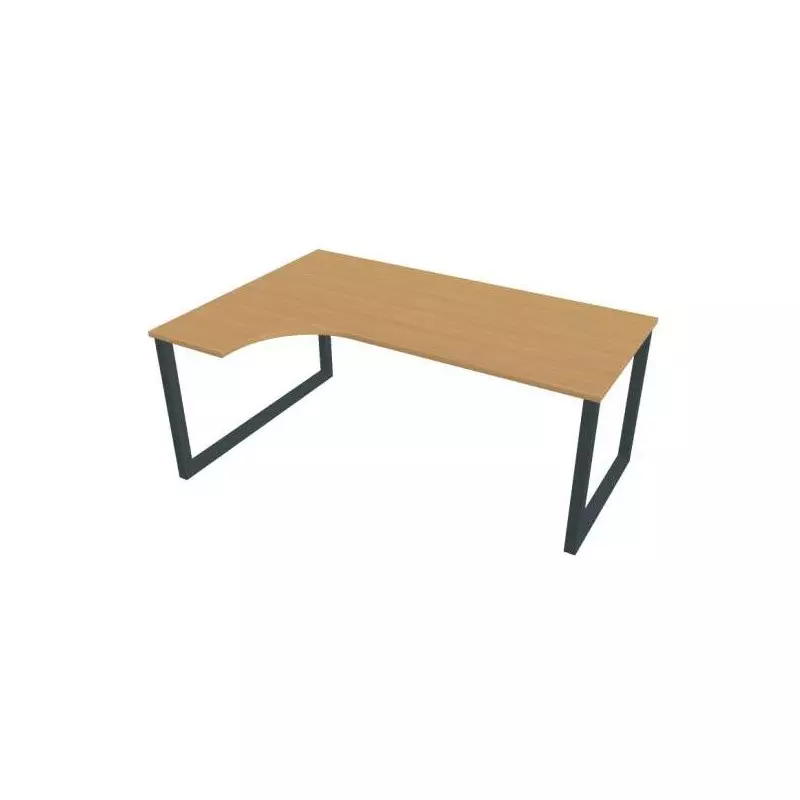 Pracovný stôl UNI O, ergo, pravý, 180x75,5x120 cm, buk/čierna Pracovný stôl UNI O, ergo, pravý, 180x75,5x120 cm, buk/čierna