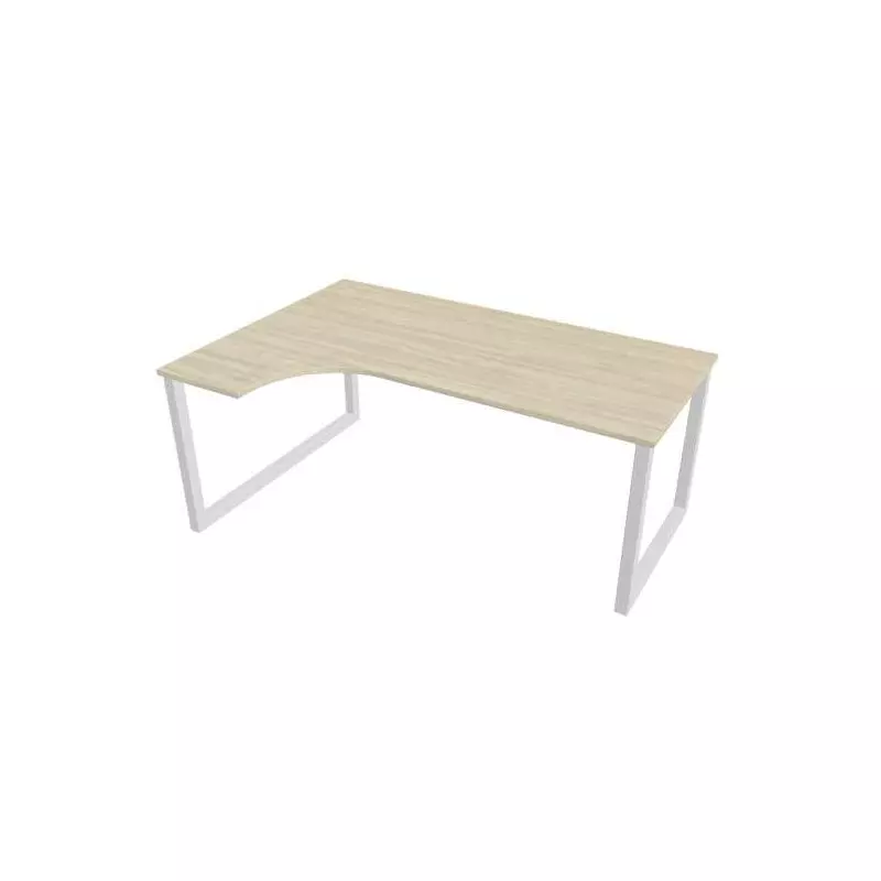 Pracovný stôl UNI O, ergo, pravý, 180x75,5x120 cm, agát/biela Pracovný stôl UNI O, ergo, pravý, 180x75,5x120 cm, agát/biela