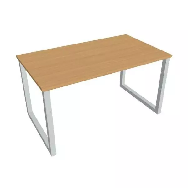 Rokovací stôl UNI O, 140x75,5x80 cm, buk/sivá