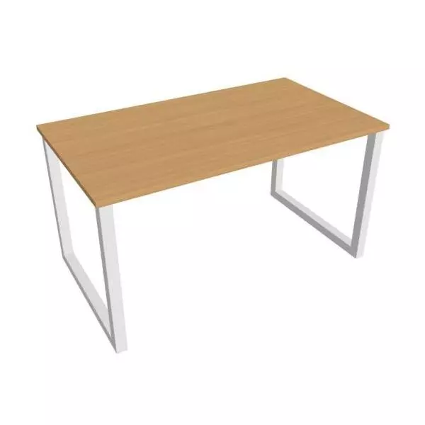 Rokovací stôl UNI O, 140x75,5x80 cm, buk/biela